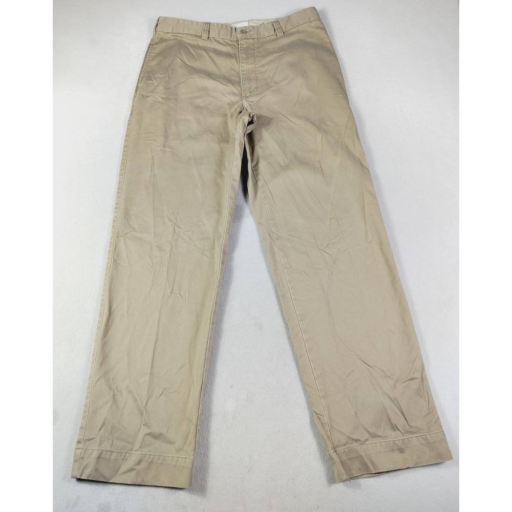 Perry‎ Ellis Cottons Pants Mens 36 Beige Cotton Chino Straight Leg Casual Office